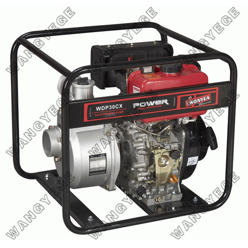 diesel Water Pump Set with 3-inch, Single Cylinder, 4-Stroke Engine and Recoil Starting Mode